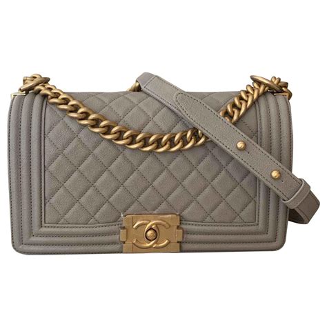 chanel small grey boy bag|chanel boy bag medium price.